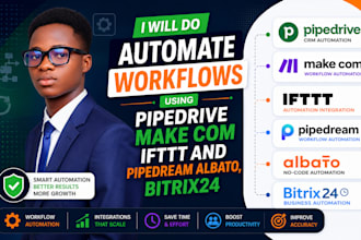 automate workflows using pipedrive make com IFTTT and pipedream albato, bitrix24