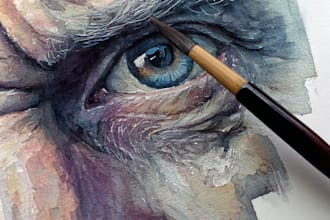 create hand painted watercolor art and portraits