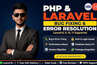 fix laravel bugs and errors in laravel 8, 9, 10, 11