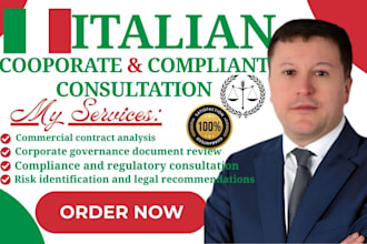 provide italian corporate governance and compliance consultation