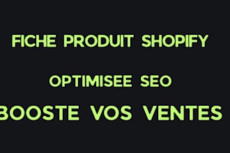 write a flawless french shopify product descrition seo