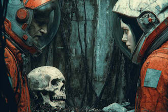 do sci fi horror and fantasy scene concept art illustrations