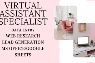 be your expert virtual assistant for data entry and web research