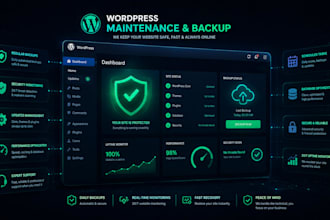 provide wordpress backup, updates and maintenance to keep your site safe