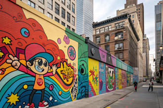 create colorful graffiti illustration and street art design