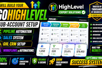 build your gohighlevel sub account pipeline automation salesystem ghl CRM setup