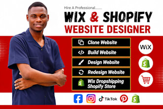 clone build design redesign wix shopify website wix dropshipping shopify store