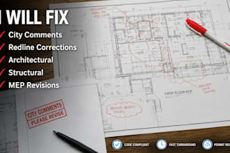 fix city comments redline corrections architectural structural mep revisions