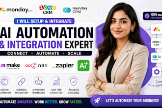setup monday com zoho CRM monday CRM make ai n8n zapier integration automation