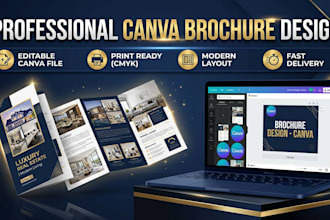 create premium canva brochure design with editable source file