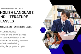 teach english language and literature for bachelor level
