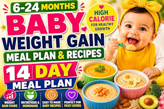 create baby weight gain recipes and meal plans for 6 to 24 months