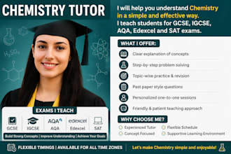 teach chemistry for gcse, igcse, aqa, edexcel and sat exams