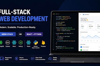 we will build a full stack web application using mern or react and python