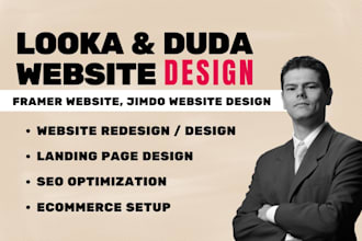 design looka website redesign webflow framer, jimdo website, duda, wix website