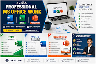 do professional ms office work in word, excel and powerpoint
