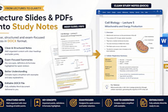 turn uni lecture slides, pdfs, or notes into a structured study document