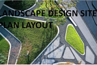 create landscape site plan 2d floor plan elevation for commercial building
