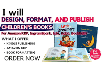 design format publish children book for amazon KDP ingramspark lulu kobo bookbay