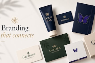 design a complete brand identity with logo colors and mockups