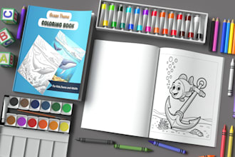 design coloring book covers and interiors for KDP