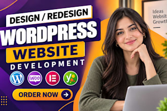 design redesign wordpress website, website development as a full stack developer