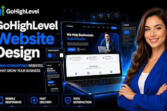 design a professional gohighlevel website and go high level landing page