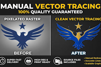 do vector tracing, convert image to vector file, vector logo, vectorize image