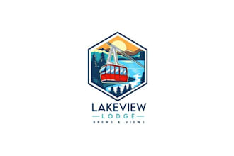 make lake tahoe lodge logo with a view serving great beer