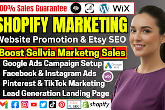 do sellvia marketing shopify seo etsy website promotion social medial google ads