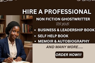 ghostwrite, format non fiction self help book for coaches, speakers inflencers