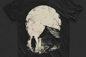 draw vintage retro t shirt design clothing design and logo