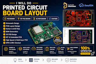 do printed circuit board layout ,iot pcb desgin ,altium desgin and easyeda
