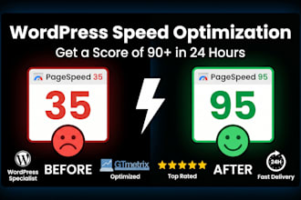 fix wordpress speed and boost pagespeed score above 90 in 24 hours