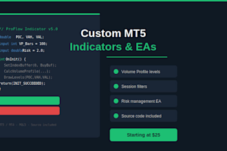 create a custom mt5 or mt4 indicator and expert advisor