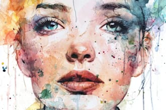 create watercolor portrait art, watercolor portrait
