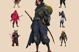 create unique concept art character for games