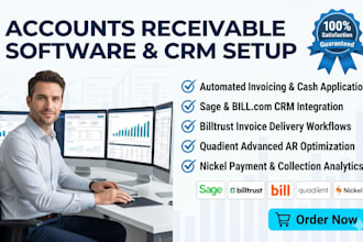 setup accounts receivable software crm via sage billtrust bill quadient nickel