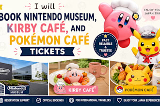 book nintendo museum, kirby café, and pokémon café tickets