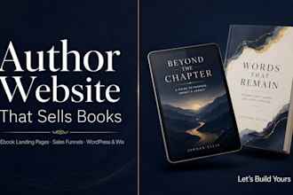 design ebook landing page author website book sales funnel website