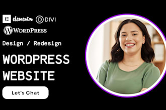 design or redesign wordpress website, clone elementor site, elementor redesign