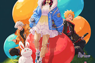 create anime wallpaper banner and poster design