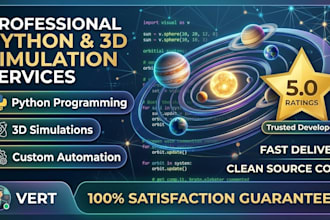 do python automation and 3d solar system simulation code