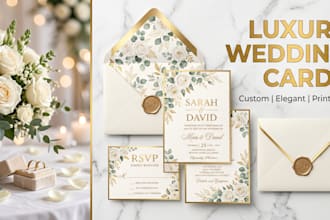 design modern and luxury wedding invitation cards