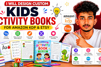design custom kids activity books for amazon KDP and etsy