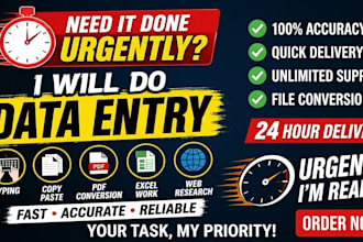 do urgent data entry work within 24 hours