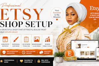 setup etsy shop with SEO listings branding and product optimization