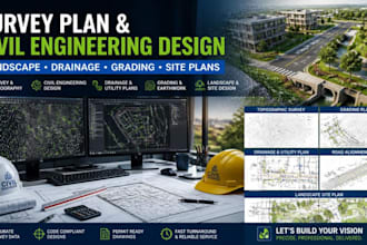 create professional survey plan landscape and civil engineering drawings