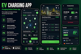develop smart and modern ev charging app, charging station finder app