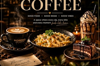 design premium social media posts for cafes, restaurants and food brands